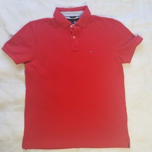 Tommy Hilfiger Polo Shirt Custom Fit Solid Shirt L